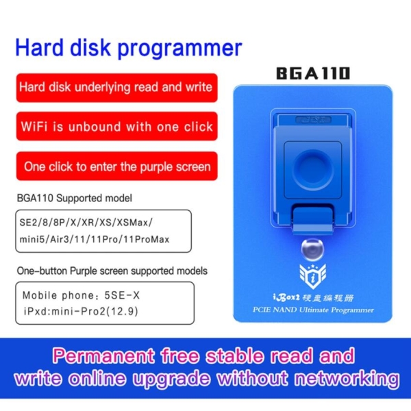 iBox2 BGA110 PCIE Hard Disk Programmer for iPhone SE - 11 Pro Max iPad DFU