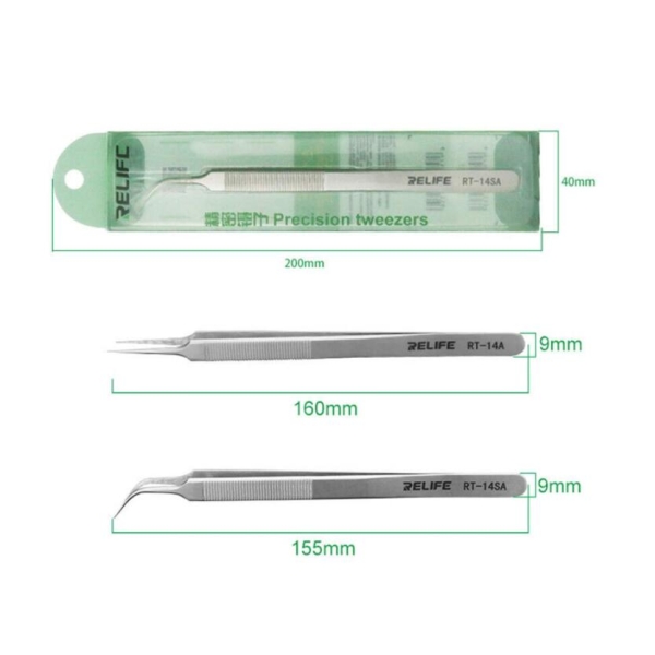 RELIFE RT-14A Ultra Precision Stainless Steel Tweezers