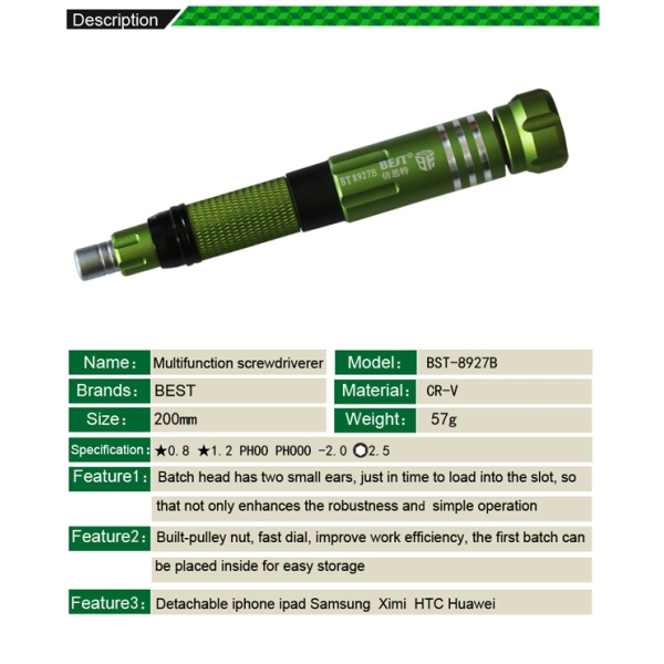6 In 1 Screwdriver Set #BST-8927B
