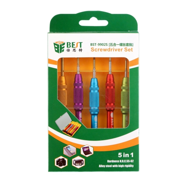 BST-9902S 5 in 1 Precision Screwdriver Chrome-vanadium Steel Repair Tools Kit for iPhone 7