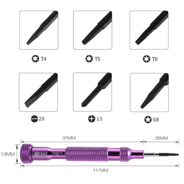 Best BST-9901S 6 In 1 Telecom Screwdriver Set