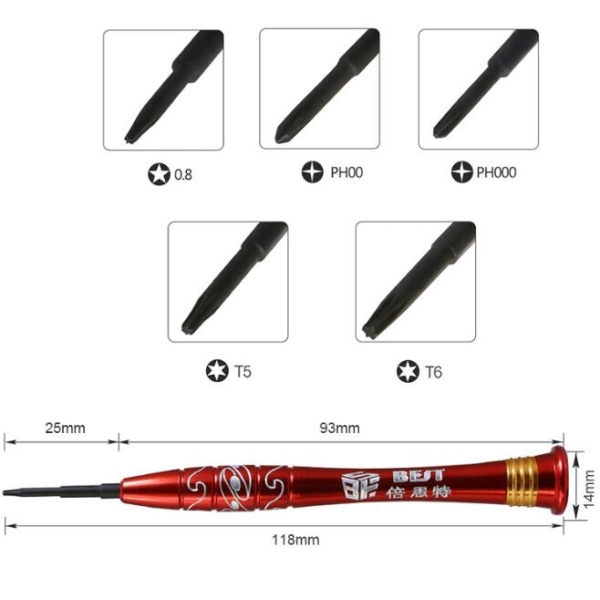 BEST BST-668S Aluminium Screwdriver Set 5 In 1
