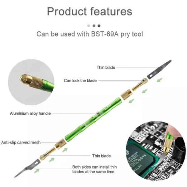 BEST BST-69A 27in1 CPU Chip Remove Glue Tools DIY Carving Knife