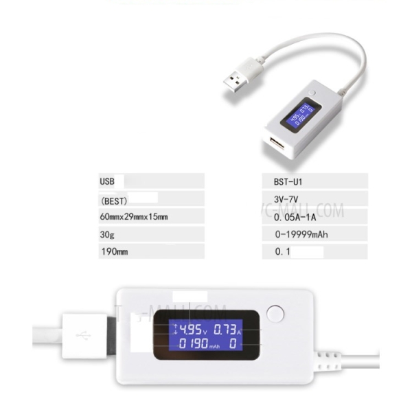 Best BST-U1 LCD USB Detector Voltage Current Capacity Tester