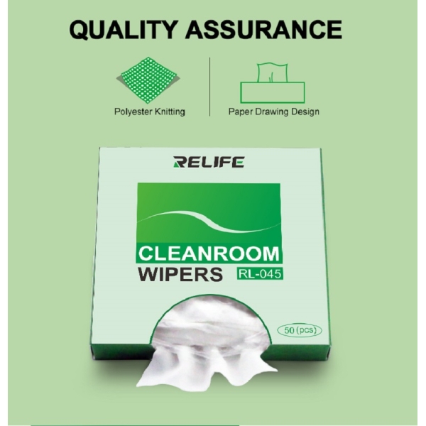 RELIFE RL-045 Microfiber Cleanroom Wipers 9*9cm(50Pcs/box)