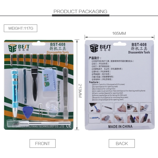 18 in 1 BEST BST-608 Disassemble Tools Mobile Openning Repairing Tool Kit