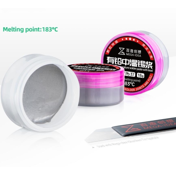 MEGA-IDEA Medium Temperature Solder Paste with lead 18g (183°C)