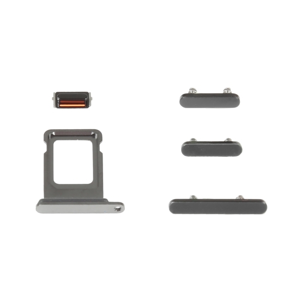 For iPhone 14 Pro SIM Card Tray + Side Keys- Black