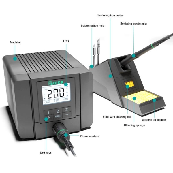 Quick Q8 Rapid Heating Real-time Monitoring Intelligent Precision Soldering Station