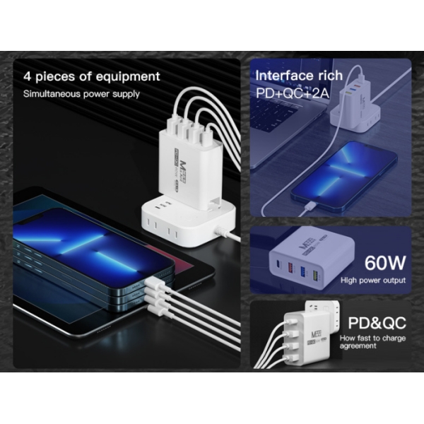 MaAnt Niutou No.1 60W 4-Port USB Quick Charger