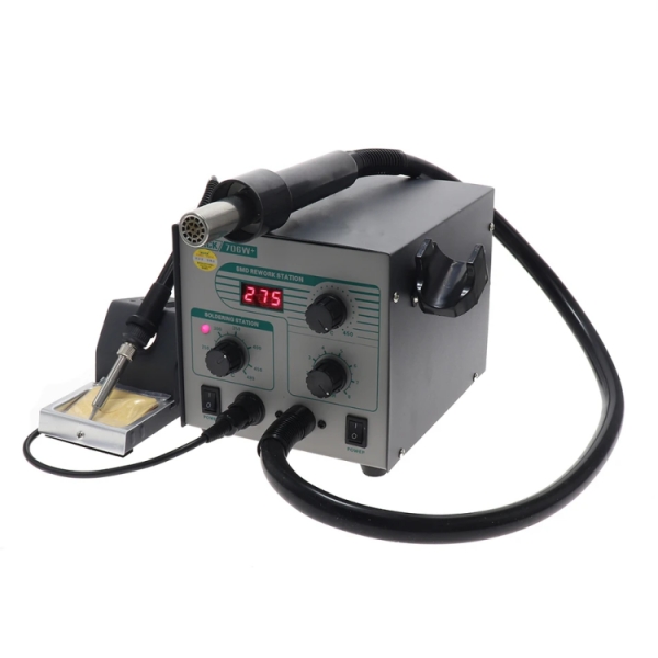 Quick 706W+ 580W LED Digital Display 2 In 1 Hot Air SMD Rework Station Soldering Station Iron Heat Gun Kit