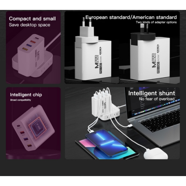 MaAnt Niutou No.1 60W 4-Port USB Quick Charger
