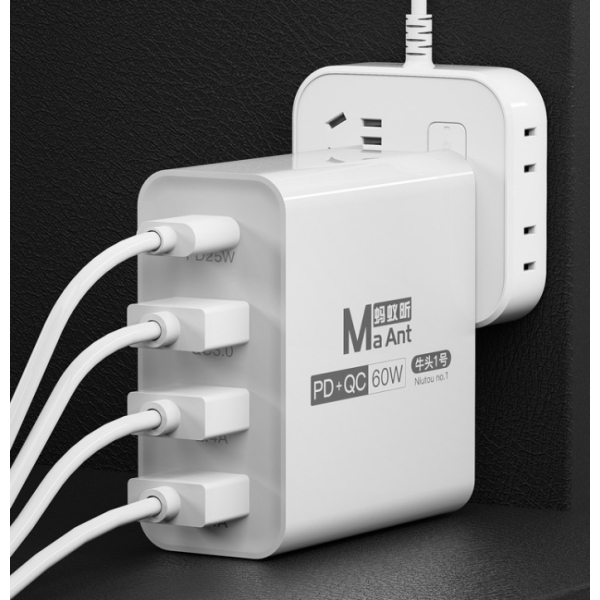 MaAnt Niutou No.1 60W 4-Port USB Quick Charger