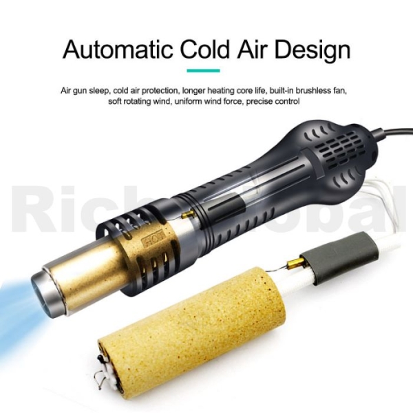 Quick 8786D+ 2-in-1 Soldering Iron Hot Air Gun Lead-free Smart Digital Display Rework Station