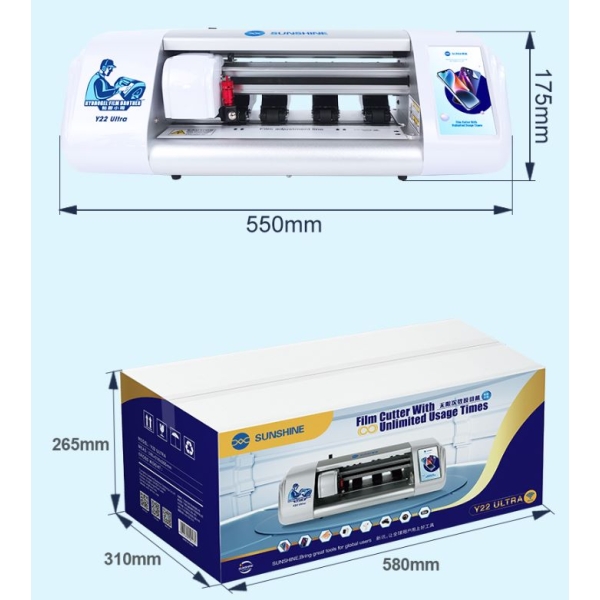 Sunshine Y22 Ultra Unlimited Hydrogel Mobile Phone Screen Protector Film Cutting Machine