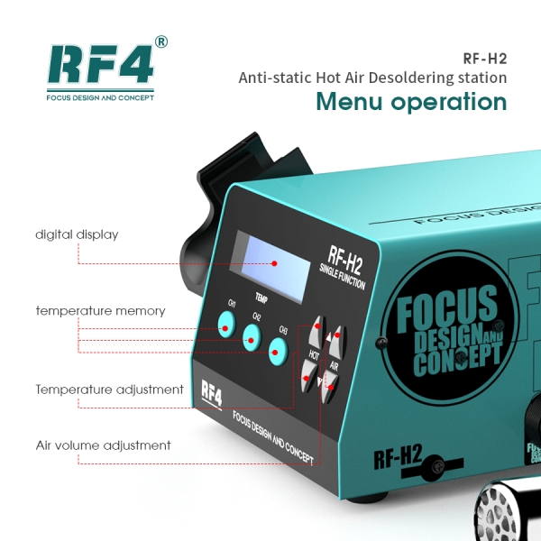 RF4 RF-H2 Lead-free ESD BGA Hot Air Soldering Rework Station for Phone Desoldering Repair