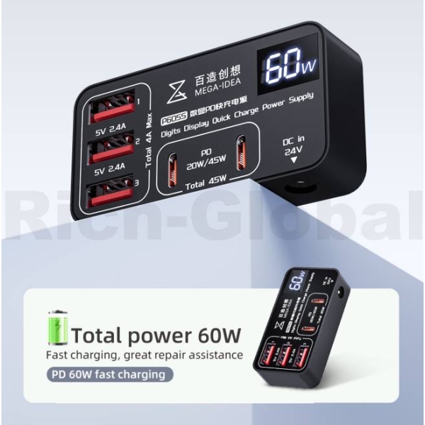 Mega-Idea P605S Digits Display Quick Charge Power Supply