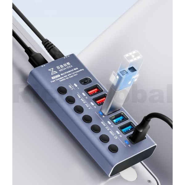 Mega-Idea K367H Fast Charging Hub With Corresponding Switch