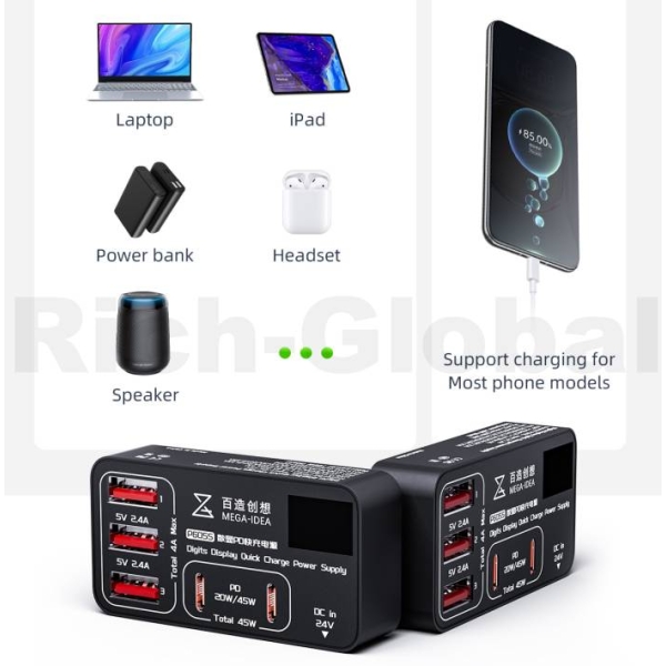 Mega-Idea P605S Digits Display Quick Charge Power Supply