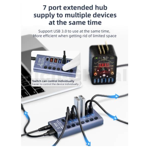 Mega-Idea K367H Fast Charging Hub With Corresponding Switch