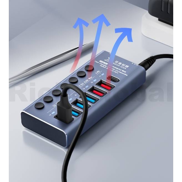 Mega-Idea K367H Fast Charging Hub With Corresponding Switch