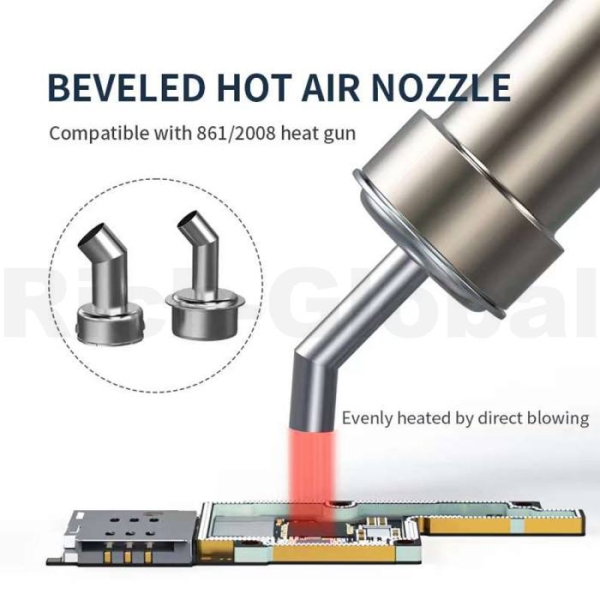 45° Beveled Direct Blowing Hot Air Nozzles for Quick 861 Hot Air Gun