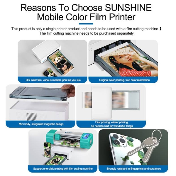 Sunshine C1 Mini 7.5-Inch HD Colorful Phone Back Cover Film Printer