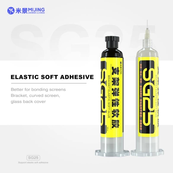 Mijing SG25 Bracket Elastic Soft Glue 30CC - Black/ Transparent