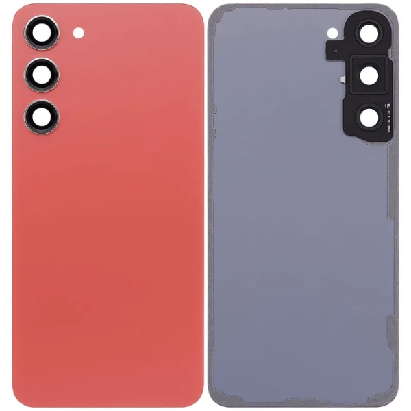 For Samsung Galaxy S23 Plus SM-S916 Back Cover With Adhesive & Camera Lens- Orange (No Logo)