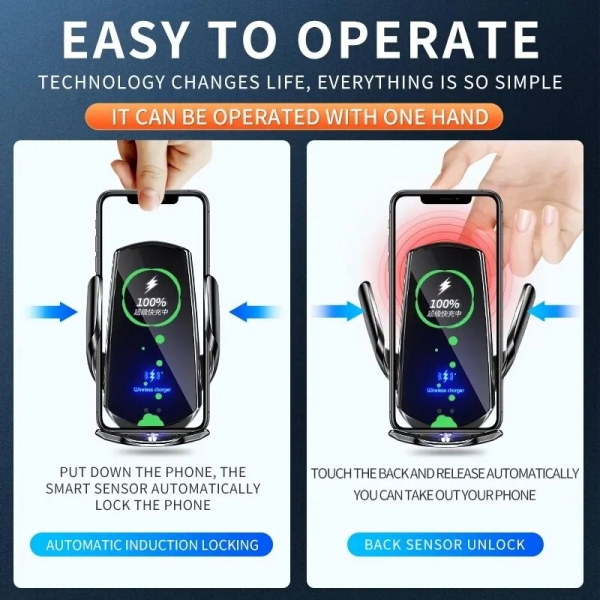 15W Car Wireless Charger Magnetic Auto Car Mount Phone Holder