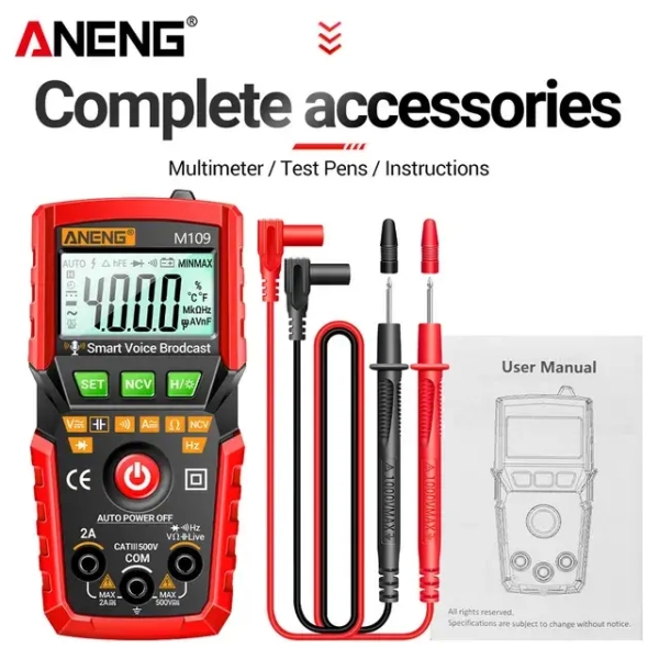 ANENG M109 Digital Multimeter with Voice Announcement