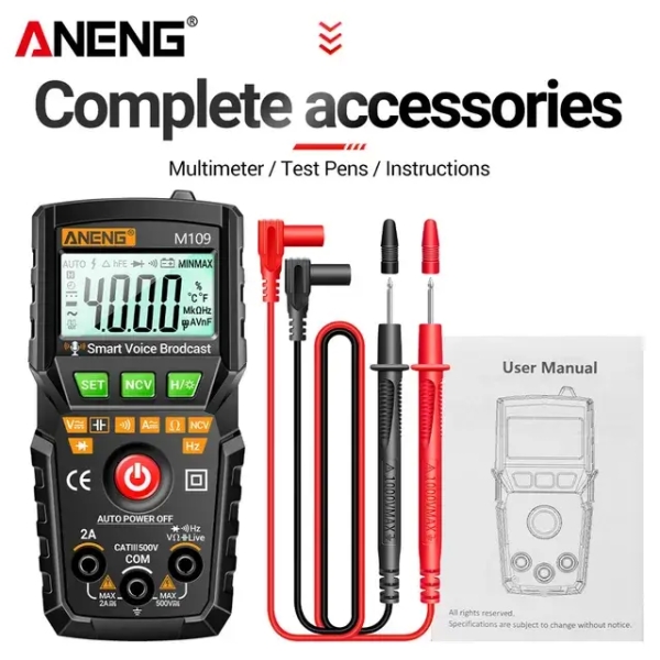 ANENG M109 Digital Multimeter with Voice Announcement