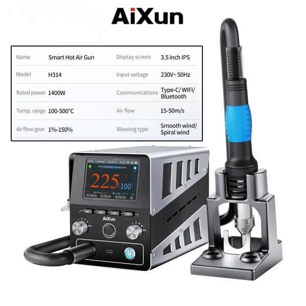Aixun H314 1400W Intelligent Hot Air Gun Soldering Station
