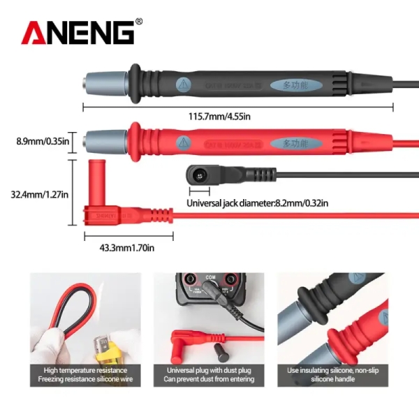Aneng PT1028 22-in-1 1000V Professional Universal Multimeter Combination Test Lead Set
