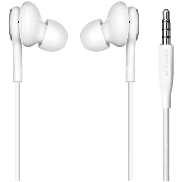 AKG White Earbuds Stereo Headphones For Samsung Galaxy S10 Cable 3.5mm Jack