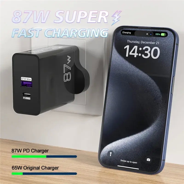 87W Fast Charging Adapter - Black