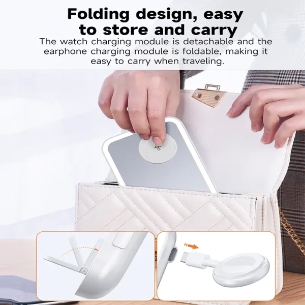 3 in 1 Magnetic Charging Station With Little Night Light & Mirror