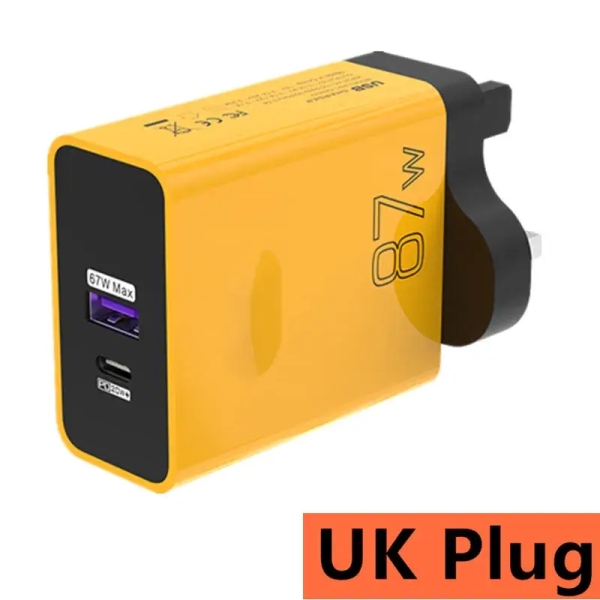 87W Fast Charging Adapter - Yellow