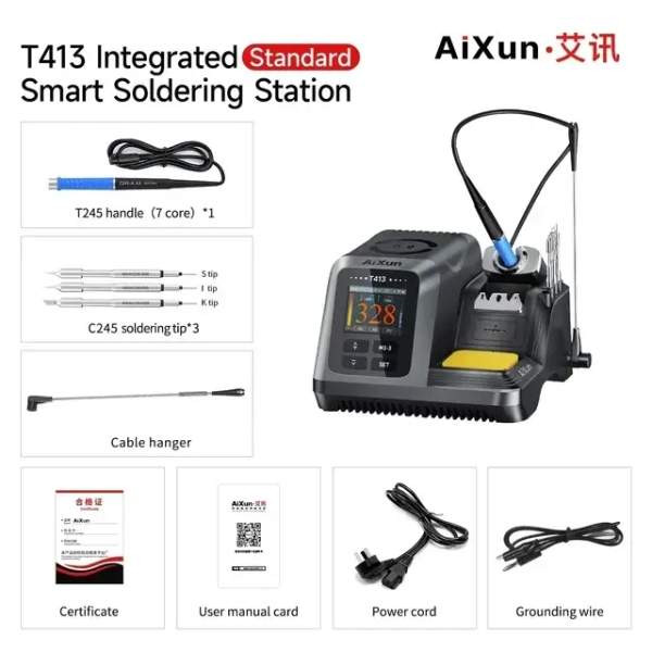 AIXUN T413 Integrated Soldering Station With T245/T225 Handle