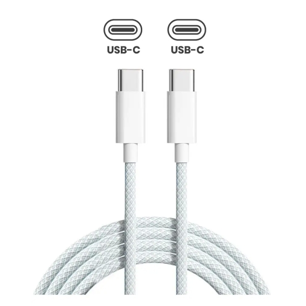 OEM 1m USB-C To C Braided Charge Cable For IPhone 15 Series (Yellow)