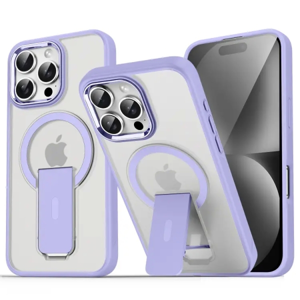Acrylic Hybrid TPU MagSafe Holder Case For IPhone 16/16Plus/16Pro/16ProMax