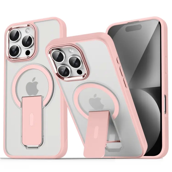 Acrylic Hybrid TPU MagSafe Holder Case For IPhone 16/16Plus/16Pro/16ProMax
