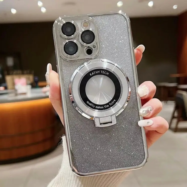 Electroplated Holder Gradient Glitter MagSafe Case For IPhone 16/ 16Plus/ 16Pro/ 16ProMax
