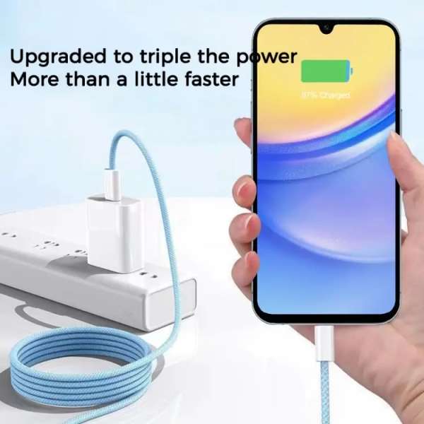 OEM 1m USB-C To C Braided Charge Cable For IPhone 15 Series (Green)