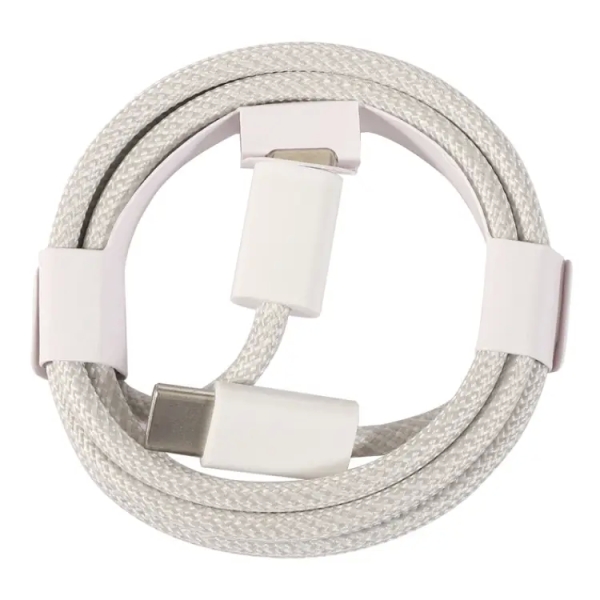 OEM 1m USB-C To C Braided Charge Cable For IPhone 15 Series (White)