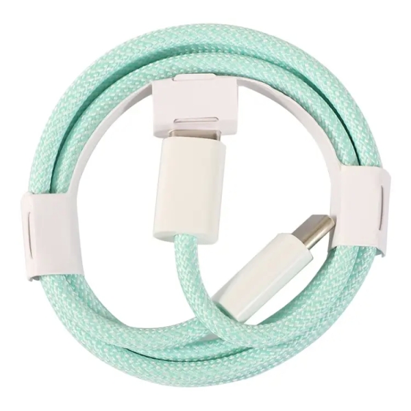 OEM 1m USB-C To C Braided Charge Cable For IPhone 15 Series (Green)