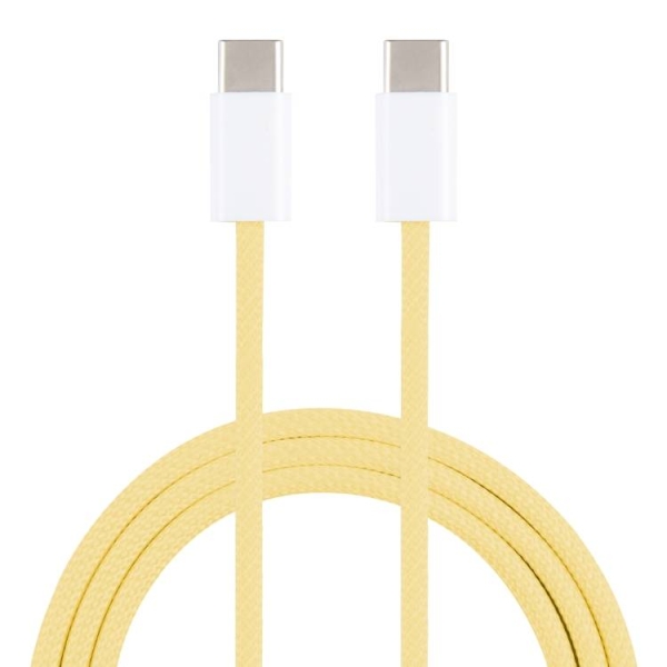 OEM 1m USB-C To C Braided Charge Cable For IPhone 15 Series (Yellow)