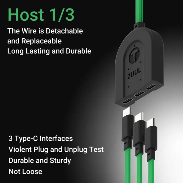 2UUL PW02 iOS+Android Power Cable For iPhone 7 to 16Pro Max / Android