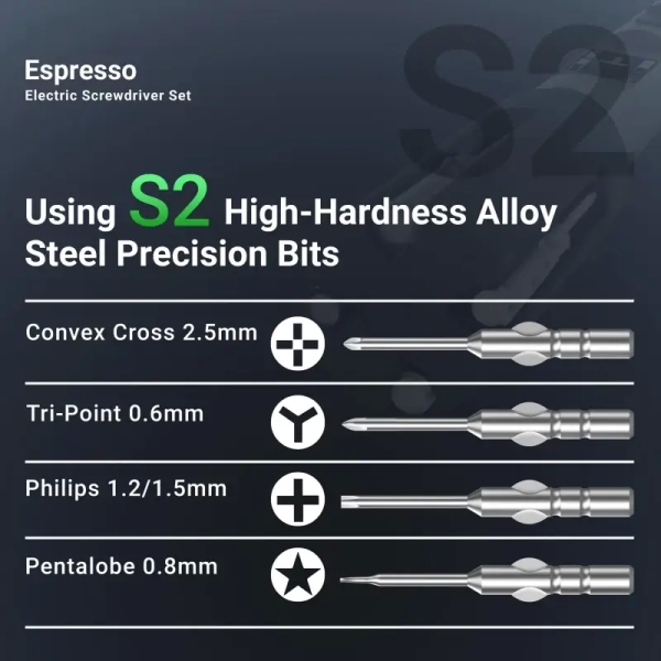 2UUL SD11 Espresso Electric Screwdriver Set Designed for Phone Repair