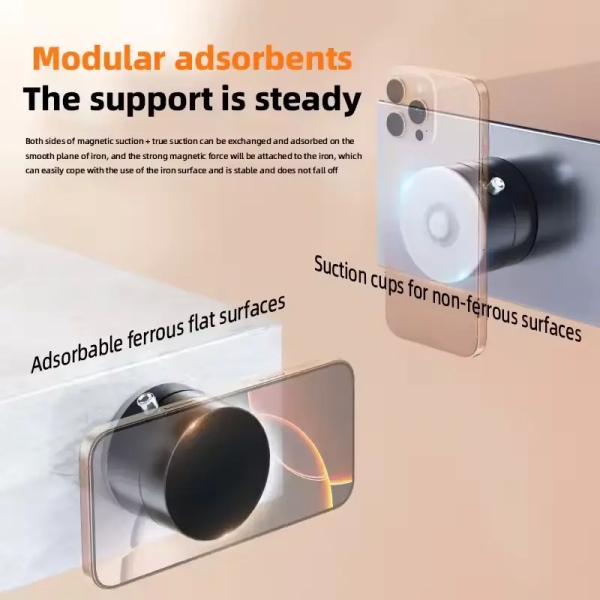 Double Sided Magnetic Holder Vacuum Suction Folding Stand For iPhone/ Android/ Car